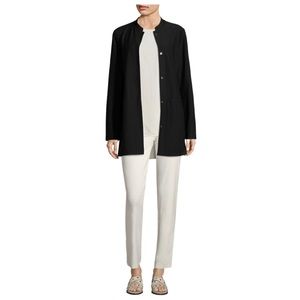 EILEEN FISHER Black Mandarin Collar Jacket Blazer Size XS